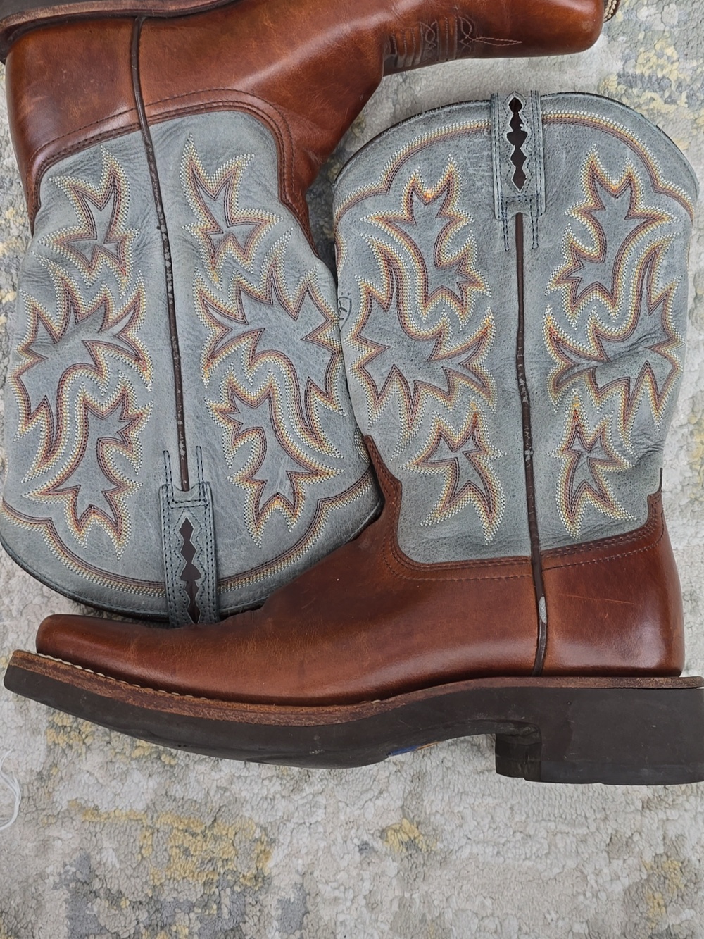 Ariat Cobalt XR Brown & Aqua Leather Women's Boots Size 7B - Picture 6 of 13